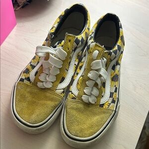 Vans Custom Checkered and Sunflower Sneakers